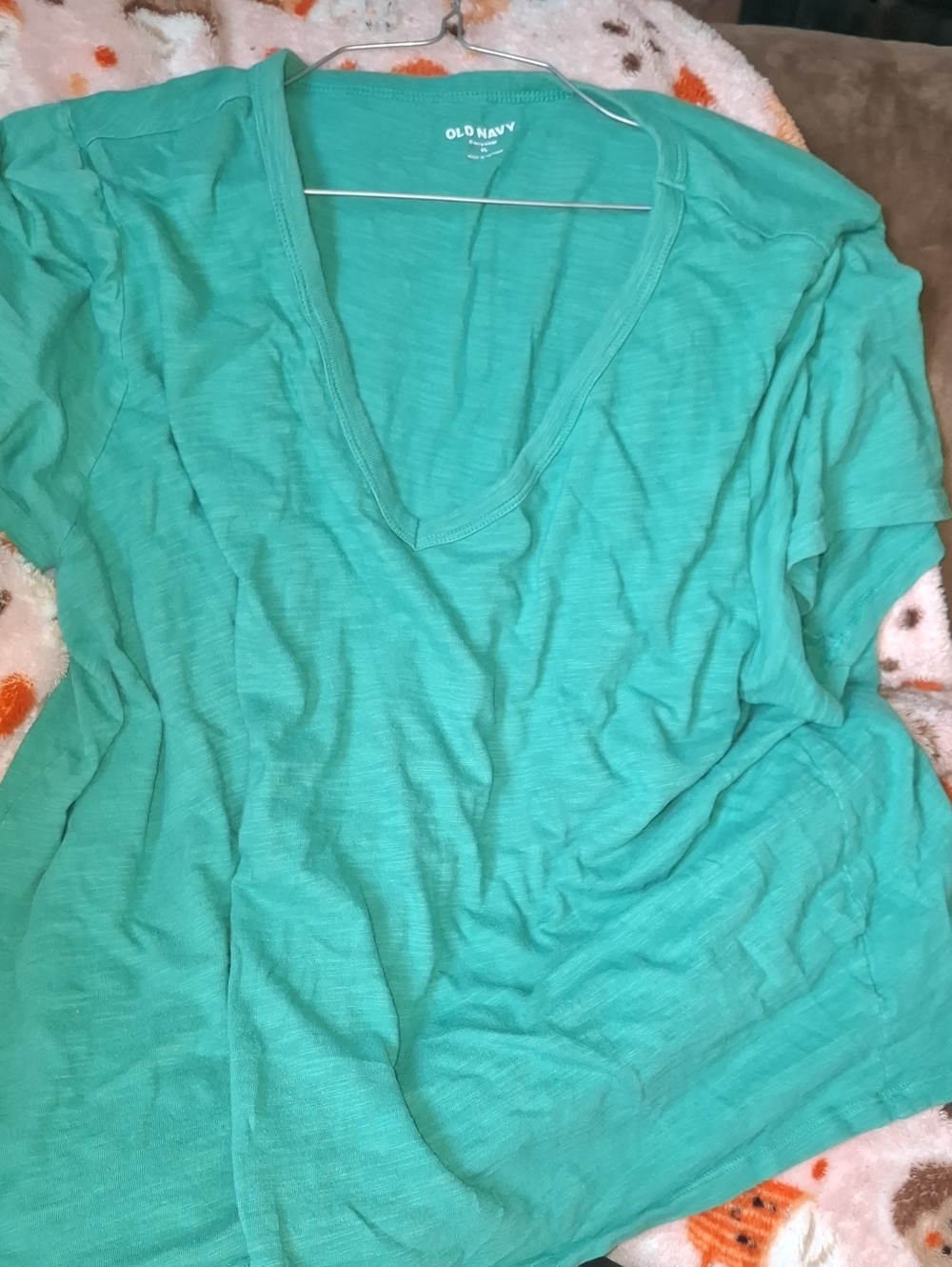 Old Navy Women's Teal V-Neck Short Sleeve Tee